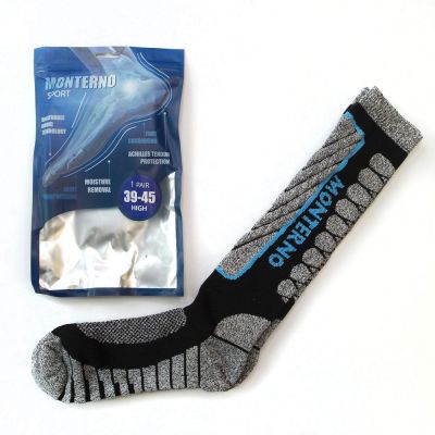 Термоноски мужские высокие Monterno Sport, черные с серым-1