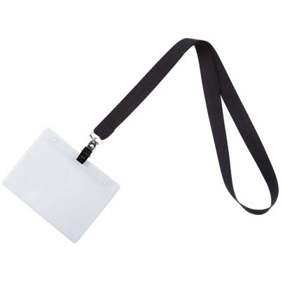 Лента для бейджа Neckband, черная-1