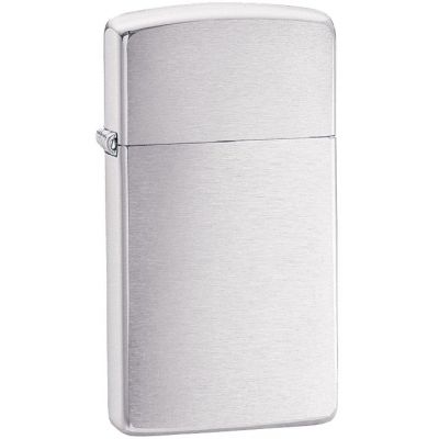 Зажигалка Zippo Slim Brushed, матовая серебристая-0