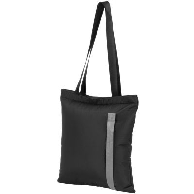 Сумка для покупок tagBag со светоотражающим элементом, черная-2