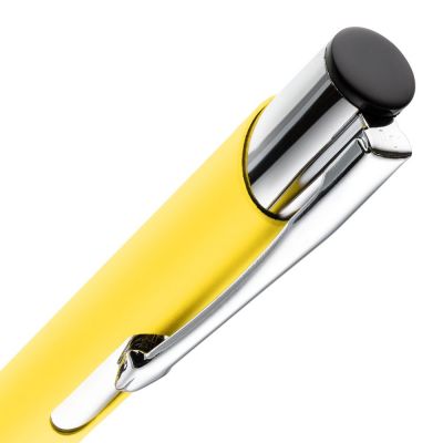 Ручка шариковая Keskus Soft Touch, желтая-3