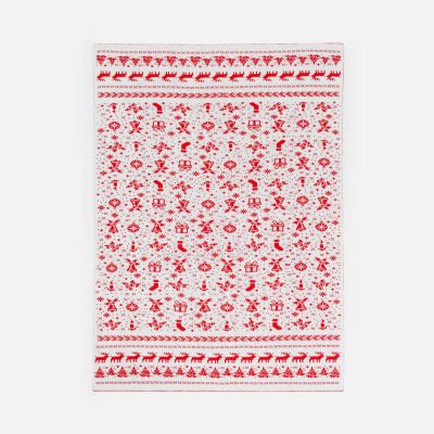 Плед Holidale, красный с молочным-4