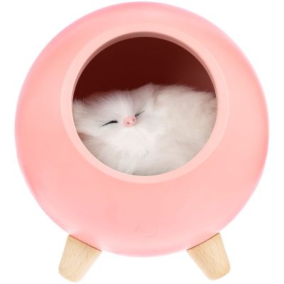Беспроводная лампа-колонка Right Meow, розовая-1