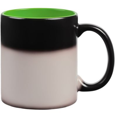 Кружка-хамелеон On Display, матовая, черная с зеленым-3