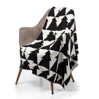 Плед «Танцующий лес», белый с черным-1