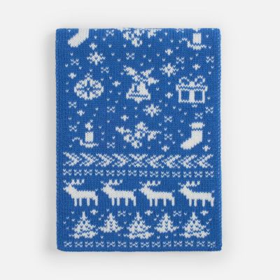 Шарф Holidale, синий с молочным-2