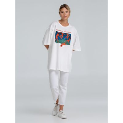 Футболка оверсайз «Вальсируем», молочно-белая-1