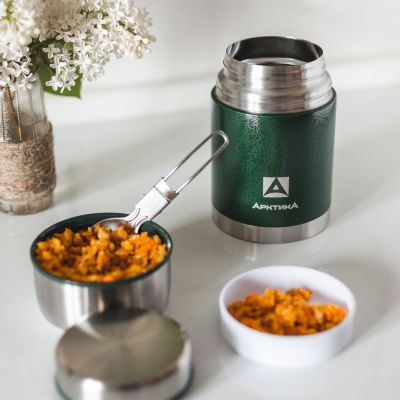 Термос для еды в чехле «Арктика 800», зеленый-4