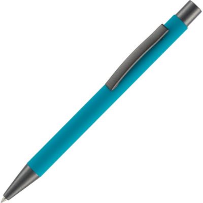 Ручка шариковая Atento Soft Touch, бирюзовая-0