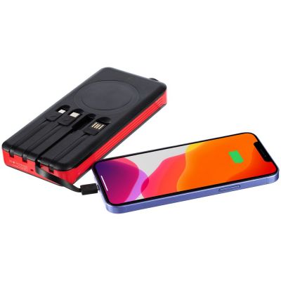 Аккумулятор с беспроводной зарядкой Holiday Maker Wireless, 10000 мАч, красный-7