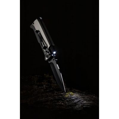 Нож складной с фонариком и огнивом Ster, серый-9