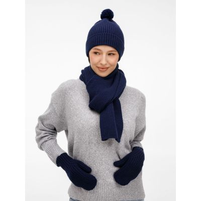 Шапка Catch Match с помпоном, темно-синяя-7