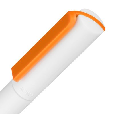 Ручка шариковая Split White Neon, белая с оранжевым-4