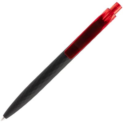 Ручка шариковая Prodir QS01 PRT-T Soft Touch, черная с красным-3