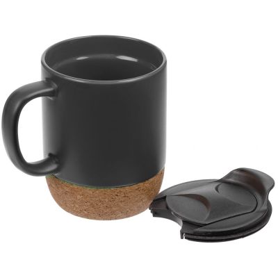 Кружка с пробковой подставкой Corky Walk, серая-2