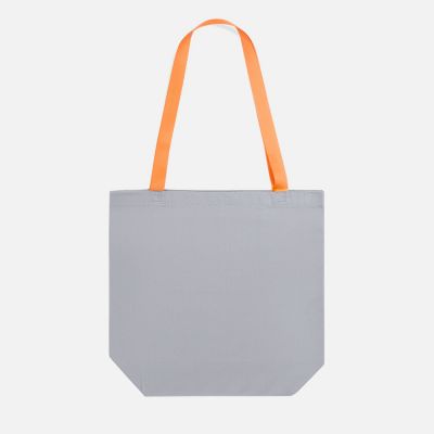 Шопер B5, серый с оранжевыми ручками-1