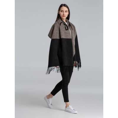 Палантин Charming, черный с бежевым-11