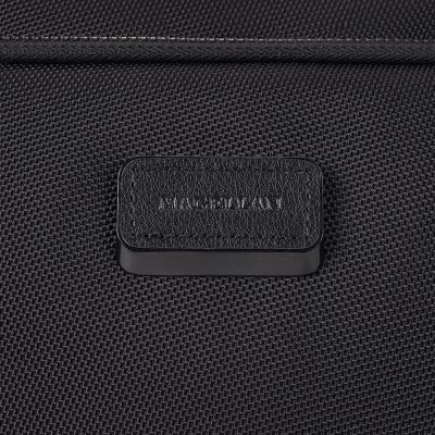 Сумка для ноутбука Santiago с кожаной отделкой, черная-7
