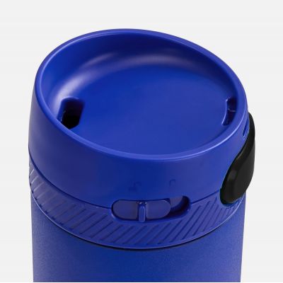 Термостакан X1 с цветной кнопкой, синий с черным-2