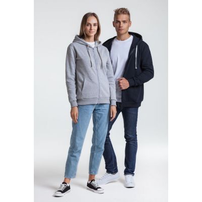 Толстовка на молнии с капюшоном Unit Siverga Heavy, темно-синяя-7