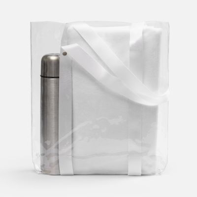 Шопер Clear Fest, ver.2, прозрачный с белыми ручками-3