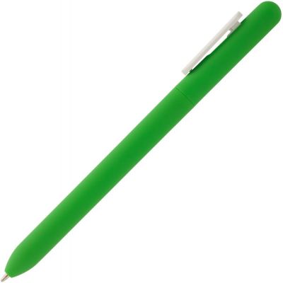 Ручка шариковая Swiper Soft Touch, зеленая с белым-2