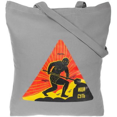 Холщовая сумка «Ищи суть», серая-0
