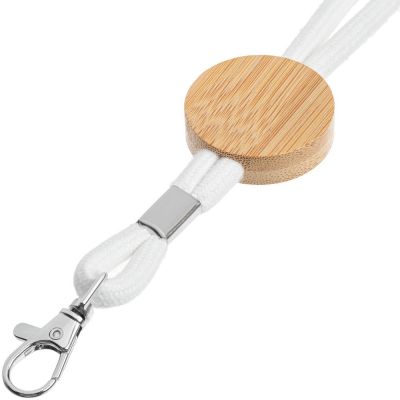 Шнурок для бейджа Tube Wood, белый-2