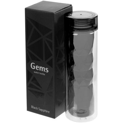 Бутылка для воды Gems Black Morion, черный морион-4