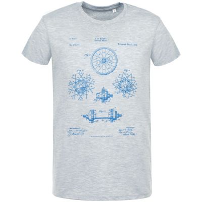 Футболка приталенная Old Patents. Wheel, голубой меланж-0
