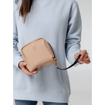 Дорожная косметичка Cubo, бежевая с логотипом-9