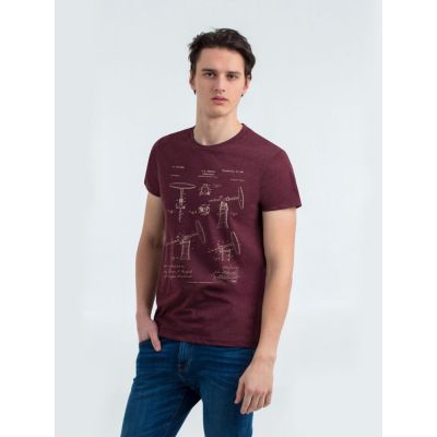 Футболка приталенная Old Patents. Corkscrew, бордовый меланж-0
