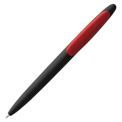 Ручка шариковая Prodir DS5 TRR-P Soft Touch, черная с красным-3