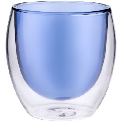 Стакан с двойными стенками Glass Bubble, синий-0