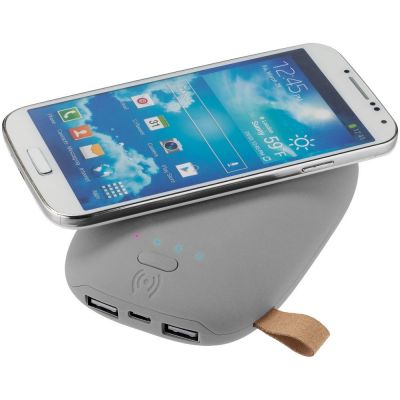 Аккумулятор с беспроводной зарядкой Pebble Wireless 9000 мАч, серый-5