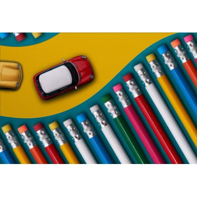 Карандаш простой Hand Friend с ластиком, белый-3