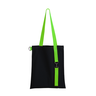 Шоппер Superbag black с ремувкой 4sb (чёрный с салатовым)-0