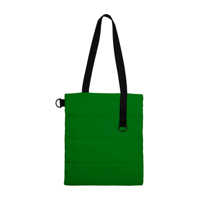 Шоппер Superbag Bubble New, стёганый, со скрытой магнитной кнопкой (зеленый с черным)-0