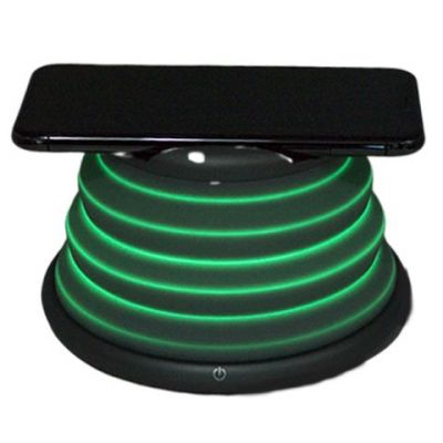 Беспроводное зарядное устройство Atomic с LED подсветкой (серый)-0