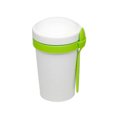 Ланч-бокс Cereal to go Green Line с ложкой (салатовый)-0