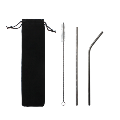 Набор многоразовых трубочек Оnlycofer black (стальной)-0