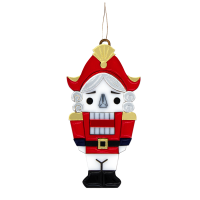 Ёлочная игрушка Щелкунчик (белый с красным)