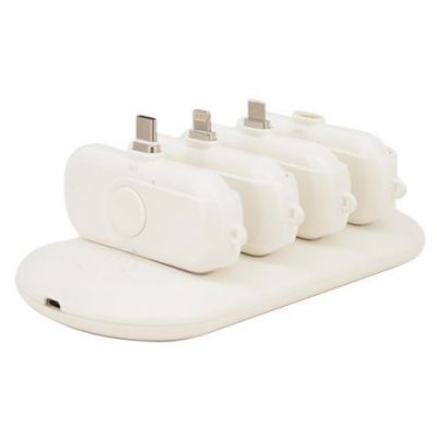 Система внешних аккумуляторов HandSome 5000 мАч + 4x1000 мАч (белый)-0