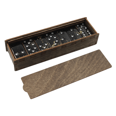 Домино WIN-WIN (черный с золотом)-0