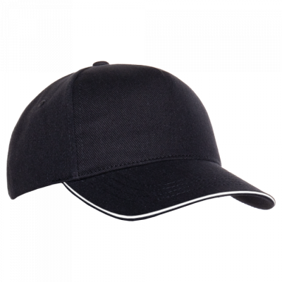 Бейсболка с кантом STAN 5 клиньев хлопок 330, 04 Чёрный STAN -0