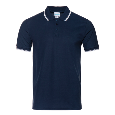 Рубашка поло мужская STAN с окантовкой хлопок/полиэстер 185, 04T Тёмно-синий STAN -0