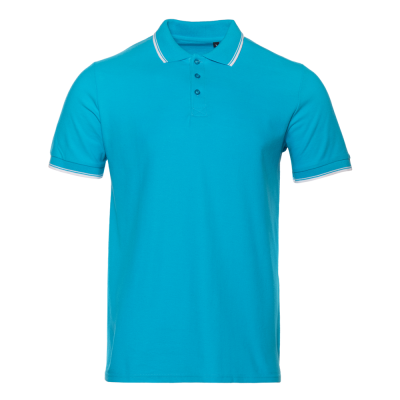 Рубашка поло мужская STAN с окантовкой хлопок/полиэстер 185, 04T Бирюзовый STAN -0