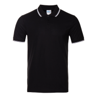 Рубашка поло мужская STAN с окантовкой хлопок/полиэстер 185, 04T Чёрный STAN