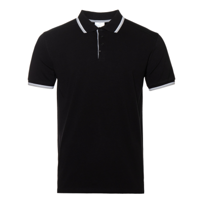 Рубашка поло унисекс STAN хлопок/эластан 200, 05 Черный с контрастом STAN -0