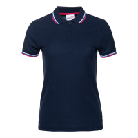 Рубашка поло женская триколор STAN хлопок/полиэстер 185, 04WRUS Темно-синий STAN